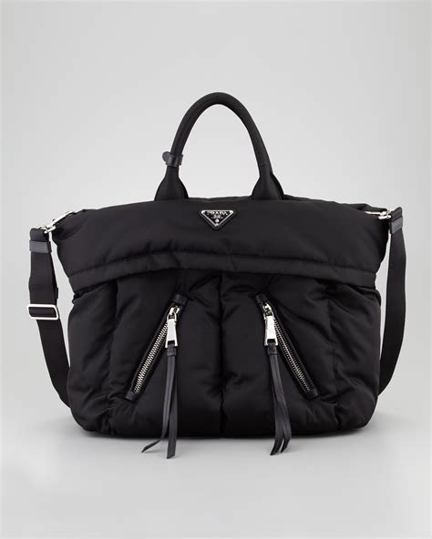 prada tessuto bomber tote|Prada Tessuto Bomber Tote .